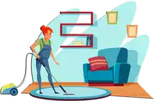 الكنس (بالمكنسة) Vacuuming I am vacuuming the carpet.