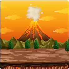 البركان Volcano Volcanoes can be dangerous and erupt with lava and ash.